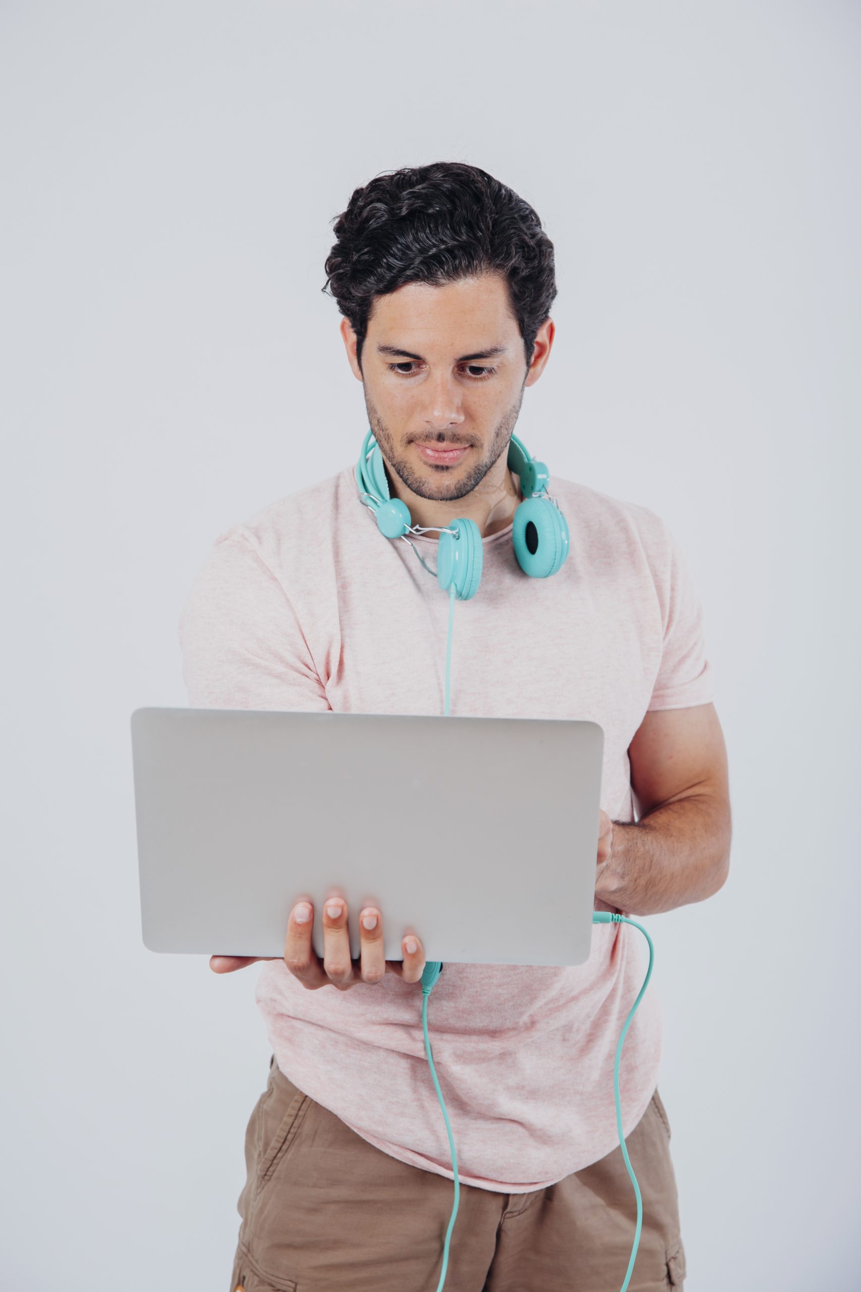 A Young Man working on the laptop
